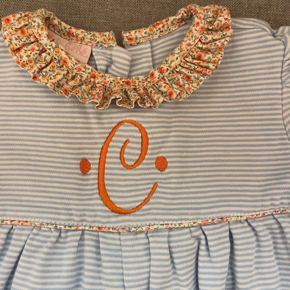 Monogrammed “C” girls outfit